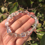 Natural Clear Rock Quartz Bracelet Cube Beads Crystal Healing Stone