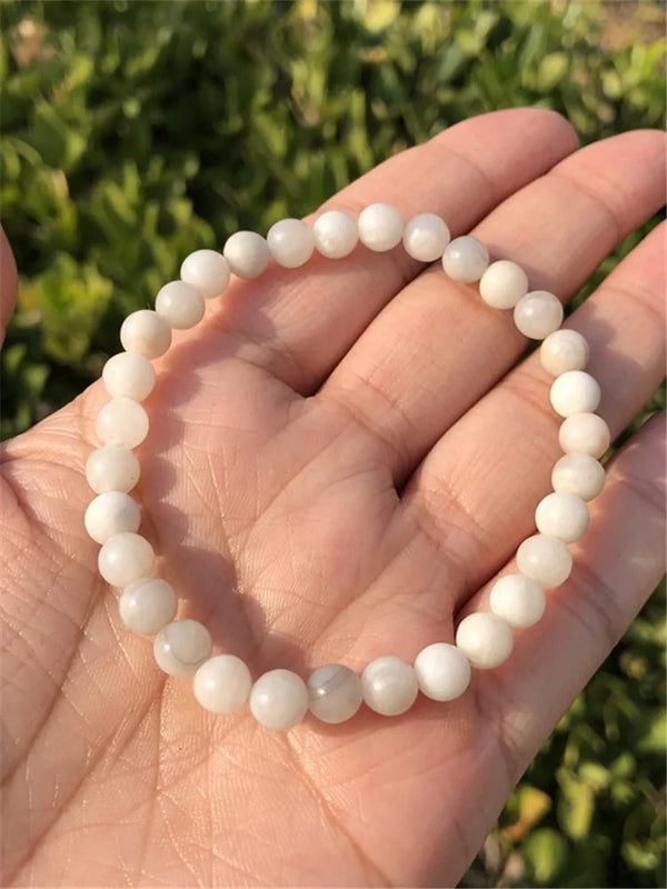Natural Crazy Agate Bracelet Round Beads Crystal Healing Stone Jewelry