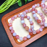 Natural Yanyuan Agate Bracelet Round Beads Crystal Healing Stone