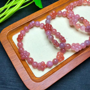 1 Pc Natural Yanyuan Agate Flower Bracelet Crystal Jewelry