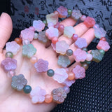 Natural Yanyuan Agate Flower Bracelet Crystal Reiki Healing Stone Jewelry