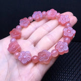 Natural Yanyuan Agate Flower Bracelet Crystal Reiki Healing Stone Jewelry