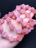Natural Yanyuan Agate Flower Bracelet Crystal Reiki Healing Stone Jewelry