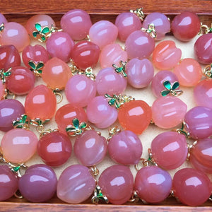 1 Pc Natural Yanyuan Agate Peach Pendant for Bracelet DIY