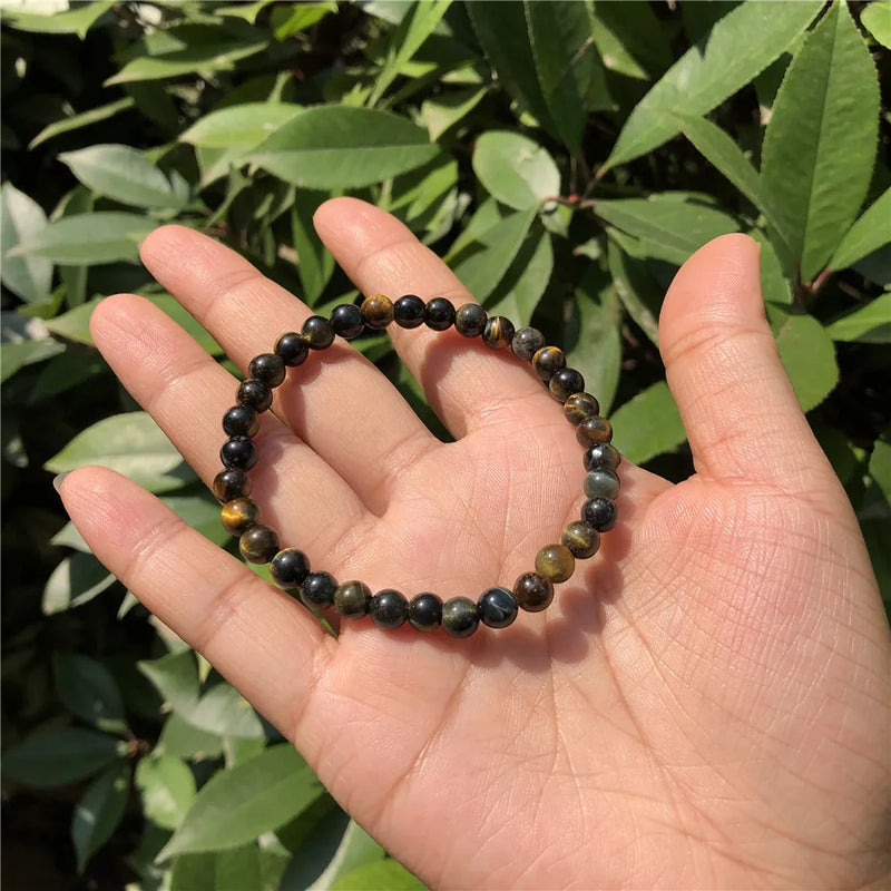 Natural Yellow Tiger Eye Bead Bracelet Healing Stone Jewelry Gift