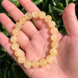 Yellow Calcite Bracelet Round Bead Crystal Reiki Healing Stone Jewelry