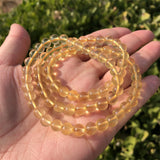 Yellow Fluorite Bracelet Round Beads Quartz Stone Jewelry