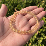 Yellow Fluorite Bracelet Round Beads Quartz Stone Jewelry