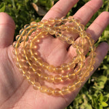 Yellow Fluorite Bracelet Round Beads Quartz Stone Jewelry