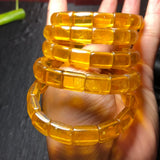Yellow Fluorite Square Bracelet Bangle Crystal Reiki Healing Stone Jewelry