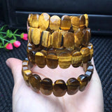 Natural Yellow Tiger Eye Bracelet Bangle Crystal Healing Stone Jewelry Gift
