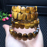 Natural Yellow Tiger Eye Bracelet Bangle Crystal Healing Stone Jewelry Gift