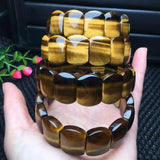 Yellow Tiger Eye Bracelet Bangle Crystal Healing Stone Women Men Jewelry