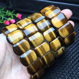 Yellow Tiger Eye Bracelet Bangle Crystal Healing Stone Women Men Jewelry