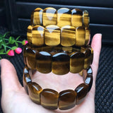 Yellow Tiger Eye Bracelet Bangle Crystal Healing Stone Women Men Jewelry