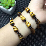 Natural Yellow Tiger Eye Bracelet Gourd Bead Crystal Jewelry Gift