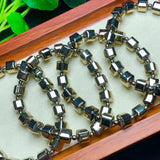 Pyrite Chalcopyrite Cube Bracelet Reiki Healing Stone Jewelry