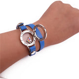 1 Pc DIY Magnetic Glass Locket Bracelet 23 Colors PU Leather Round