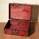 1 Pc Gray Wooden Treasure Chest Jewelry Box Storage Organizer