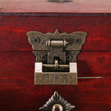 1 Pc Gray Wooden Treasure Chest Jewelry Box Storage Organizer
