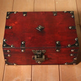 1 Pc Gray Wooden Treasure Chest Jewelry Box Storage Organizer