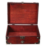 1 Pc Gray Wooden Treasure Chest Jewelry Box Storage Organizer