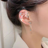 Sweet Zircon Moon Star Ear Bones Clip Women's Earrings Ear Cuff for Lady