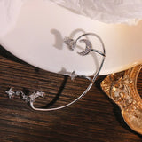 Sweet Zircon Moon Star Ear Bones Clip Women's Earrings Ear Cuff for Lady