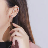 Sweet Zircon Moon Star Ear Bones Clip Women's Earrings Ear Cuff for Lady