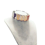 1 Pc Letter Adjustable PUDDIN Leather Necklace For Women