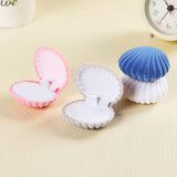 Shell Shape Flannel Jewelry Box for Rings Earrings Necklace Bracelet