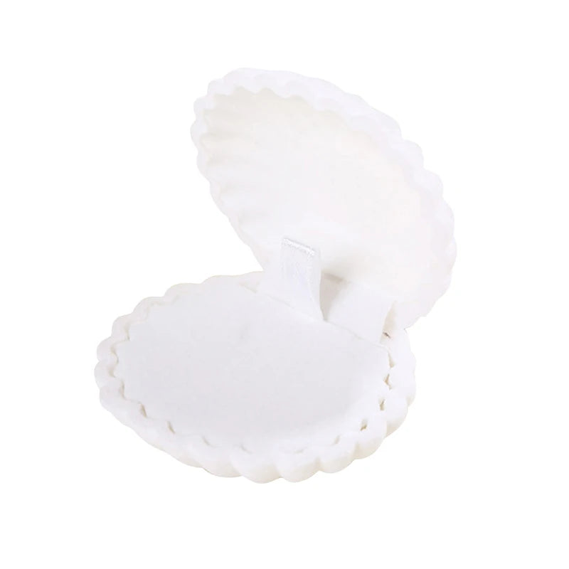 Shell Shape Flannel Jewelry Box for Rings Earrings Necklace Bracelet