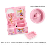 Pink Dancing Princess Musical Jewelry Box Organizer Girls Gift