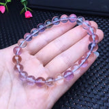 Natural Amethyst Citrine Ametrine Bracelet Round Bead Crystal