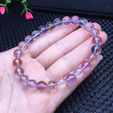 Natural Amethyst Citrine Ametrine Bracelet Round Bead Crystal