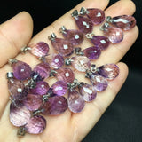 Natural Amethyst Drop Pendant 925 Silver Crystal Reiki Healing Stone Jewelry