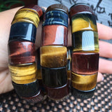 Colorful Tiger Eye Bracelet Square Bead Bangle Crystal Healing Stone