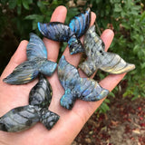 Labradorite Crystal Mermaid Tail Statue Home Decor