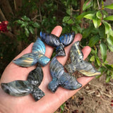 Labradorite Crystal Mermaid Tail Statue Home Decor