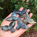 Labradorite Crystal Mermaid Tail Statue Home Decor
