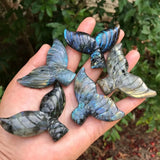 Labradorite Crystal Mermaid Tail Statue Home Decor
