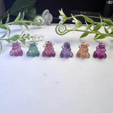 1 Pc Rainbow Fluorite Carved Cattle Cow Pendant for Jewelry Making