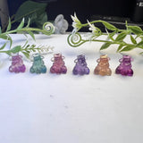 1 Pc Rainbow Fluorite Carved Cattle Cow Pendant for Jewelry Making