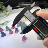 1 Pc Rainbow Fluorite Carved Cattle Cow Pendant for Jewelry Making