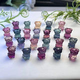 Natural Rainbow Fluorite Carved Pug Dog Pendant