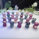 Natural Rainbow Fluorite Carved Pug Dog Pendant