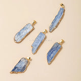Natural Rough Kyanite Stone Pendant for Jewelry Making