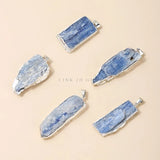 Natural Rough Kyanite Stone Pendant for Jewelry Making