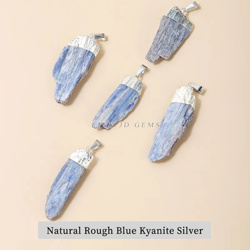 Natural Rough Kyanite Stone Pendant for Jewelry Making