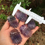 Natural Stone Calcite Rose Quartz Fluorite Aventurine Carved Jellyfish Statue